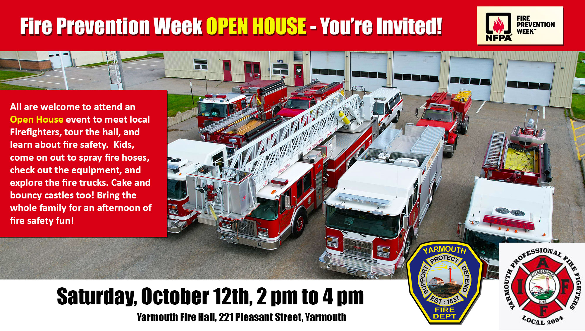 Fire Hall Open House event October 12th