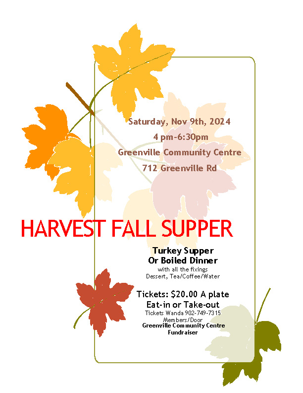 Harvest Supper Event flyer 2024